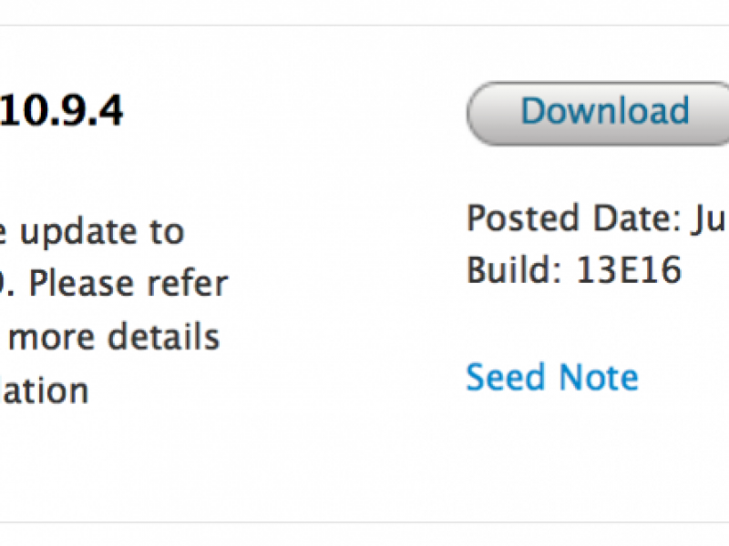 دومین نسخه آزمایشی OS X Mavericks 10.9.4 عرضه شد