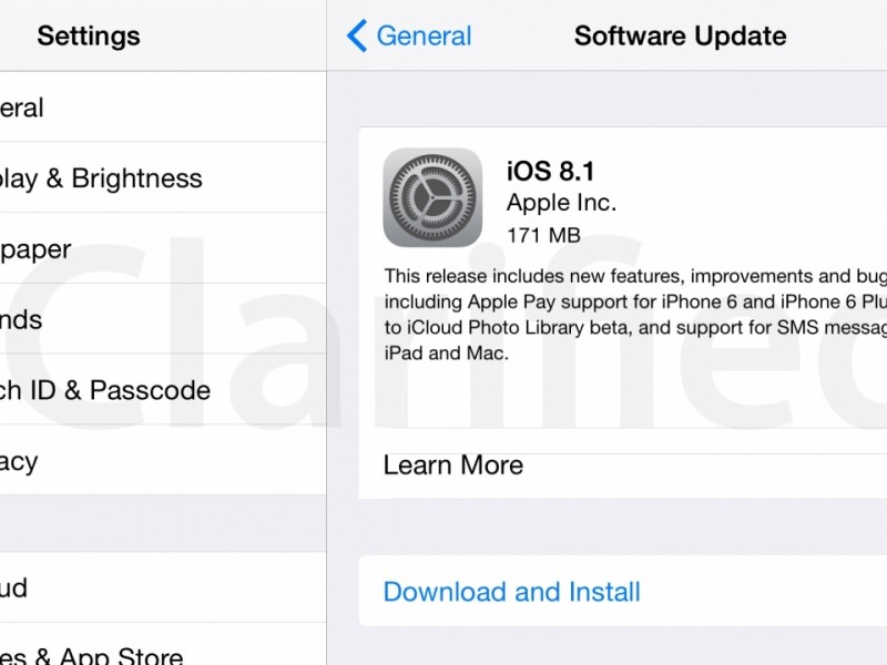 نسخه نهایی iOS 8.1 منتشر شد.
