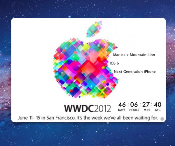 ویجت روزشمار تا کنفرانس WWDC 12