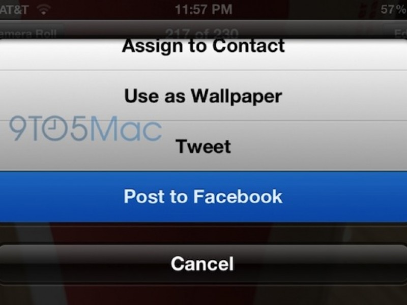 عکسی از ادغام شدن فیس بوک در iOS 6 به بیرون درز کرد
