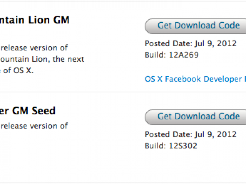 نسخه Golden Master از OS X Mountain Lion عرضه شد