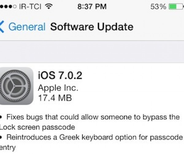 iOS 7.0.2 عرضه شد