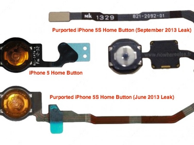 انتشار تصویر دکمه هوم iPhone 5S با قابلیت اسکن اثرانگشت