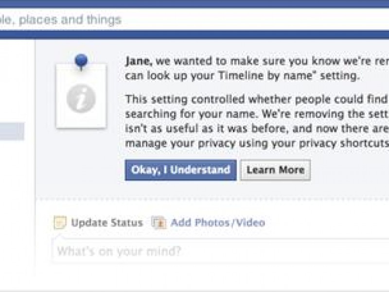 فیس بوک امکان غیرقابل جستجو بودن از طریق اسم را حذف کرد