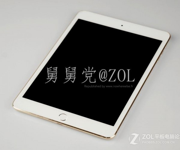 انتشار تصاویری از iPad Mini طلایی همراه با سنسور Touch ID