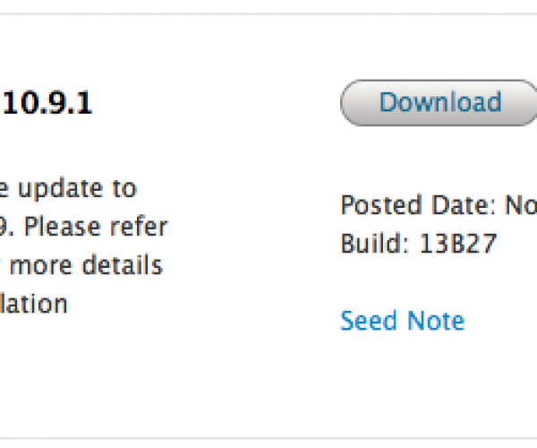 OS X Mavericks 10.9.1 برای برنامه نویسان عرضه شد