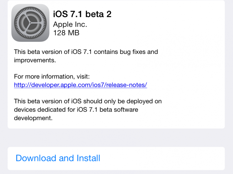دومین نسخه آزمایشی iOS 7.1 عرضه شد [بروز‌ رسانی شد]