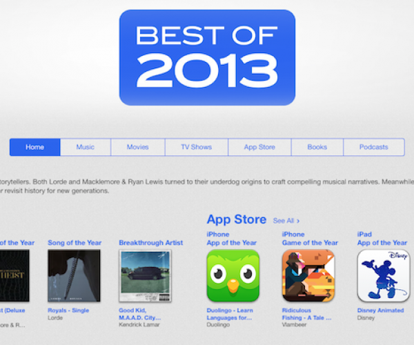 لیست بهترین های ۲۰۱۳ در آیتونز توسط اپل منتشر شد