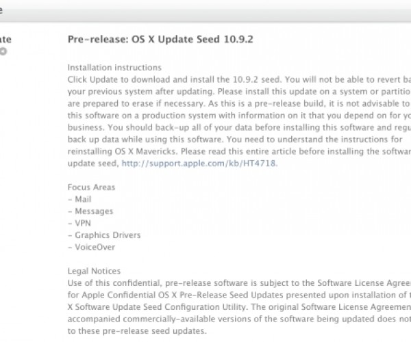 اولین نسخه آزمایشی OS X Mavericks 10.9.2 عرضه شد