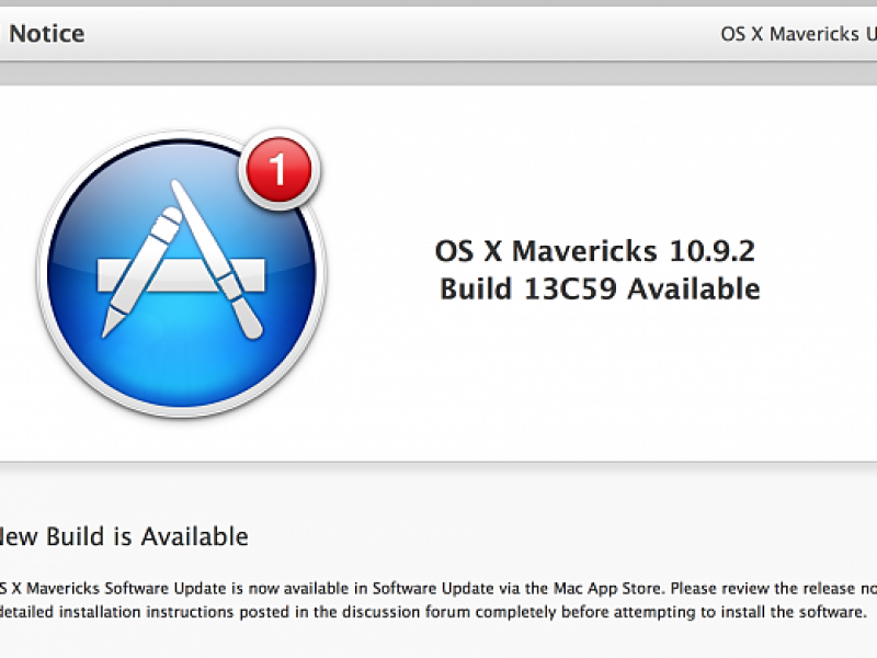 ششمین نسخه آزمایشی OS X Mavericks 10.9.2 عرضه شد