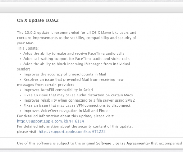 نسخه نهایی OS X Mavericks 10.9.2 عرضه شد