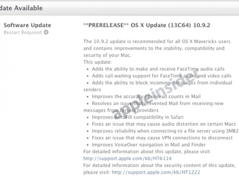 نسخه نهایی OS X Mavericks 10.9.2 آماده عرضه می باشد