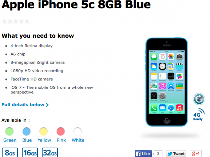 مدل ۸ گیگ iPhone 5c رسما معرفی شد