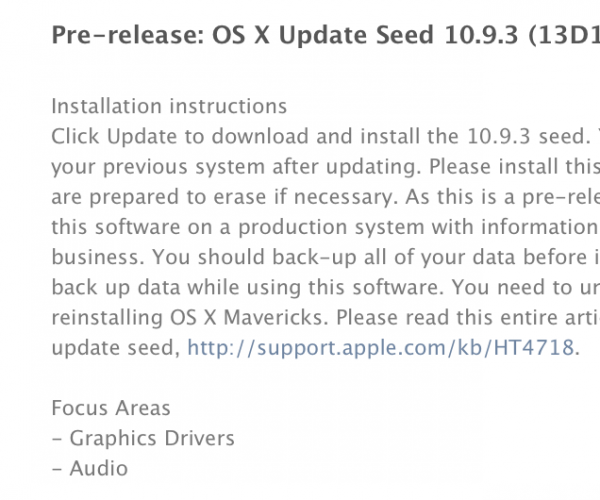 دومین نسخه آزمایشی OS X Mavericks 10.9.3 عرضه شد