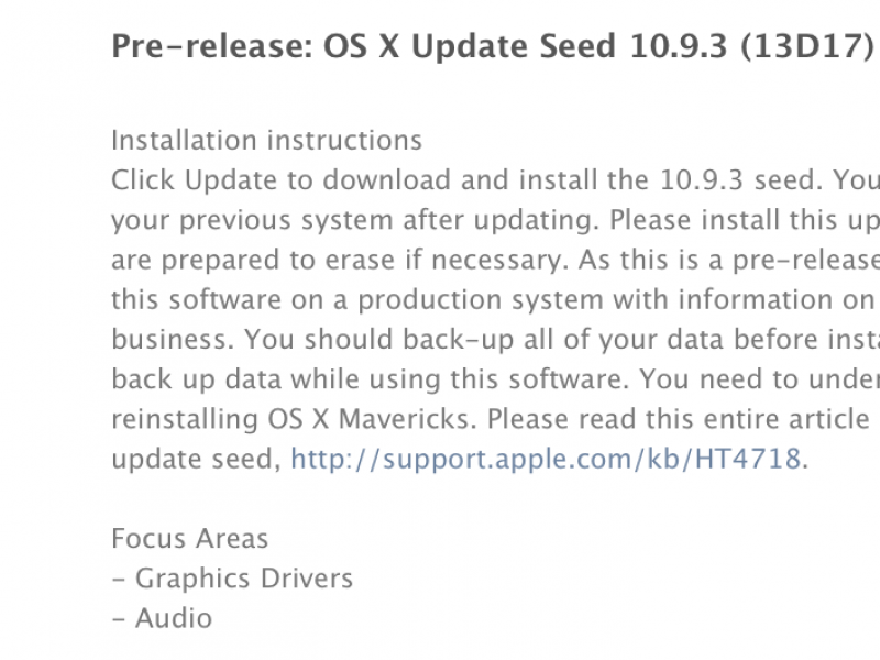 دومین نسخه آزمایشی OS X Mavericks 10.9.3 عرضه شد