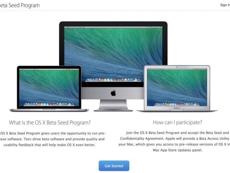 بازگشایی بخش نسخه های آزمایشی OS X برای تمام کاربران مک