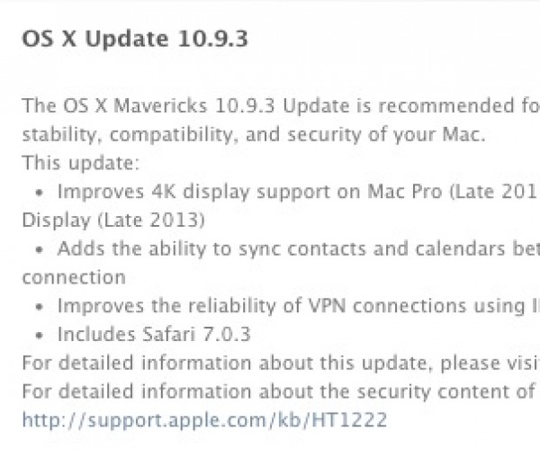 نسخه نهایی OS X Mavericks 10.9.3 عرضه شد
