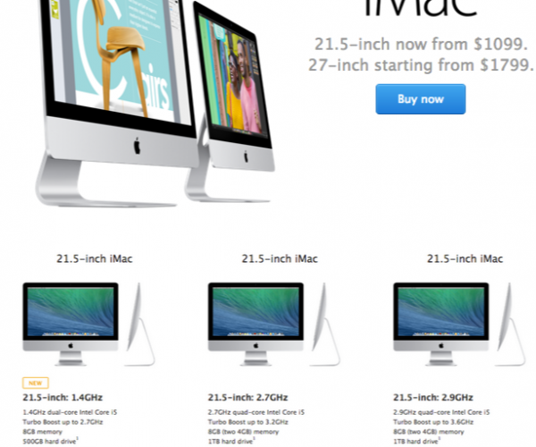 عرضه رسمی نسل ارزان تر iMac های ۲۱اینچی