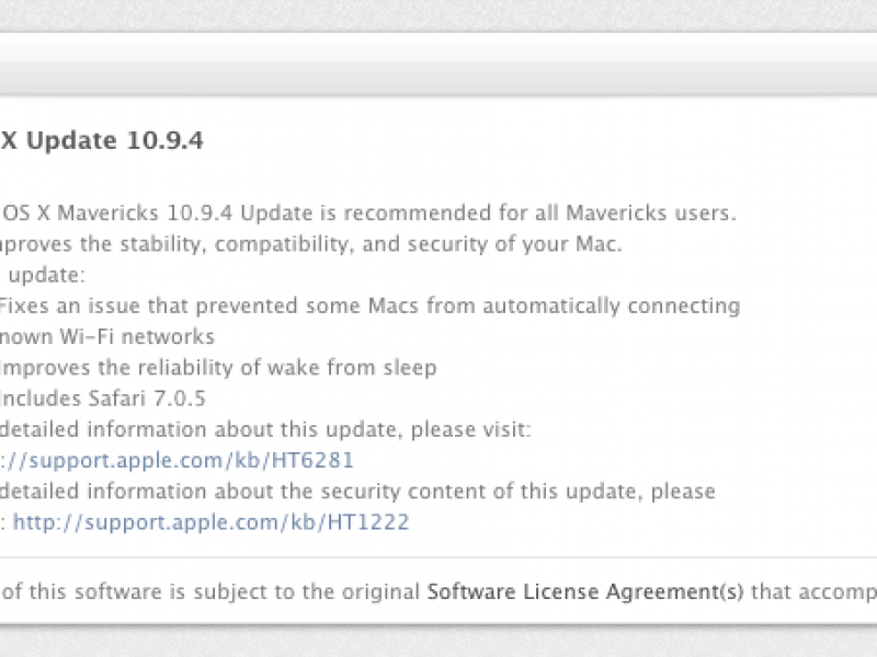 نسخه نهایی OS X Mavericks 10.9.4 عرضه شد
