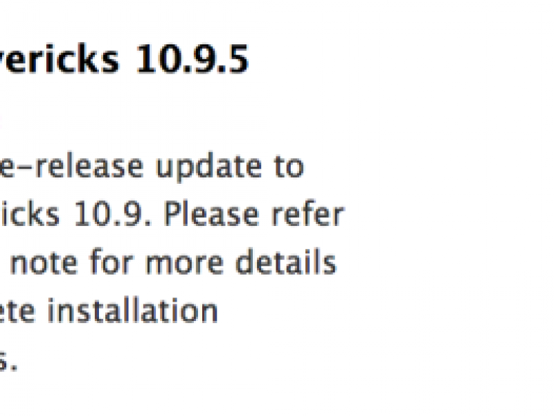 اولین نسخه آزمایشی OS X Mavericks 10.9.5 عرضه شد