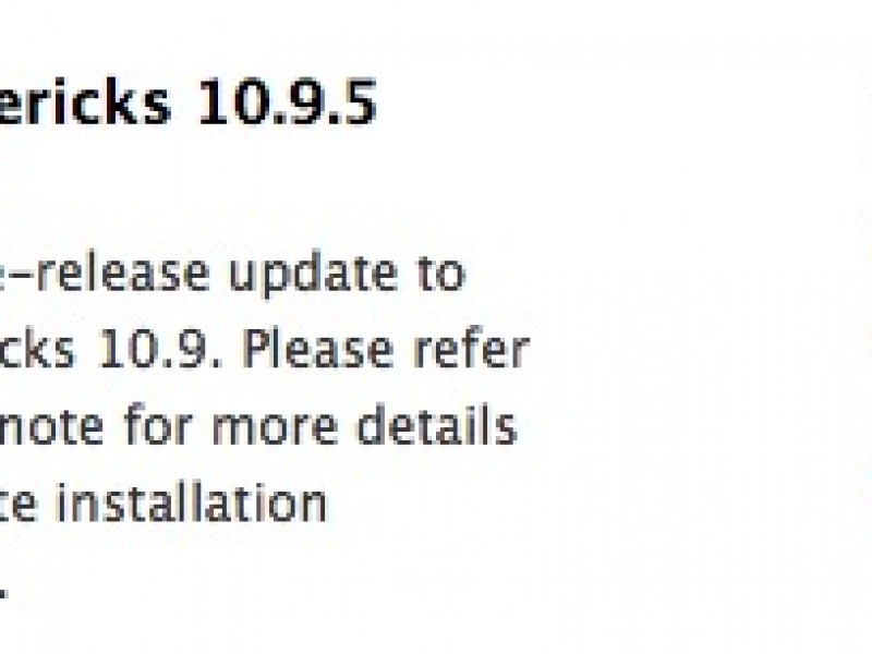 سومین نسخه آزمایشی OS X Mavericks 10.9.5 عرضه شد