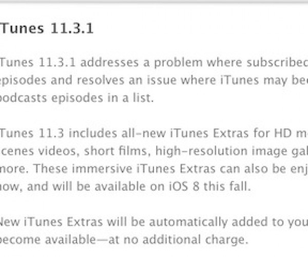 iTunes 11.3.1 عرضه شد