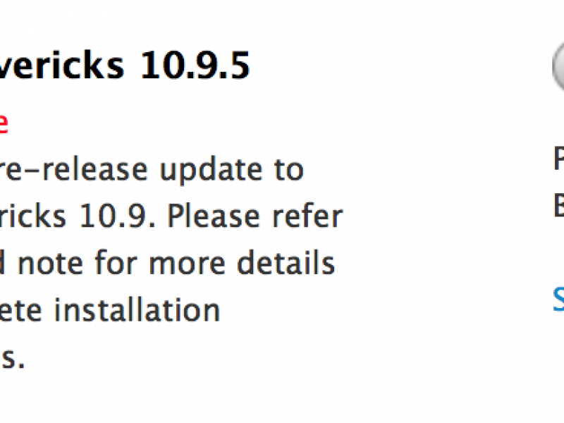 چهارمین نسخه آزمایشی OS X Mavericks 10.9.5 عرضه شد