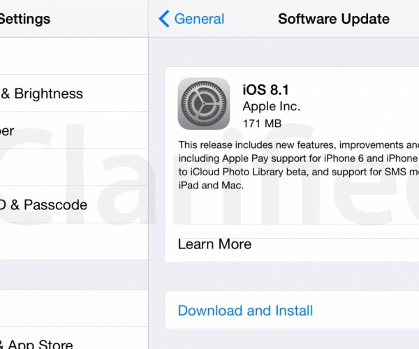 نسخه نهایی iOS 8.1 منتشر شد.
