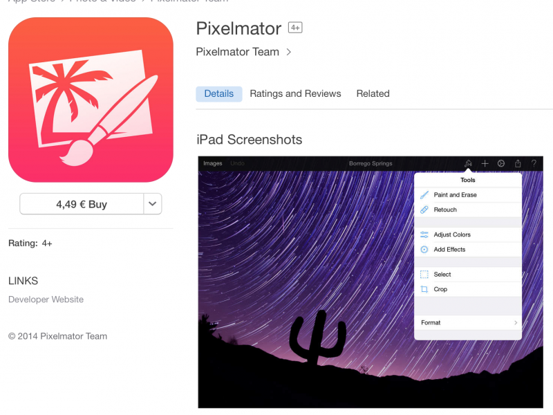 اپلیکیشن Pixelmator برای آیپد منتشر شد