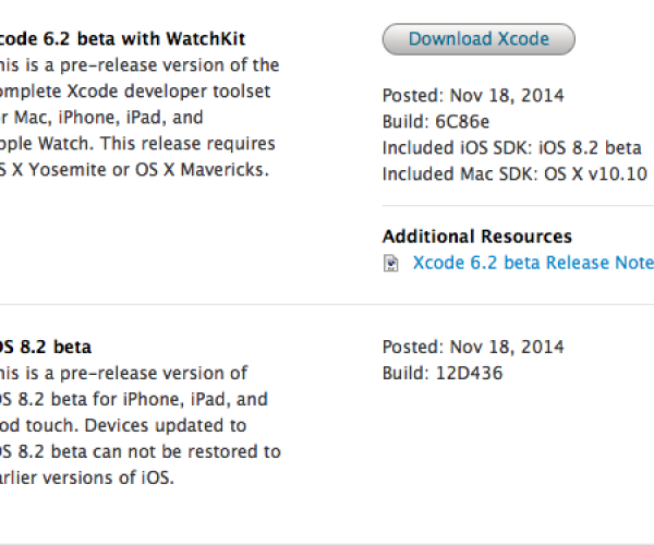 نسخه آزمایشی iOS 8.2 همراه با WatchKit عرضه شد