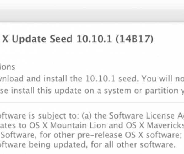 اولین نسخه آزمایشی OS X Yosemite 10.10.1 عرضه شد