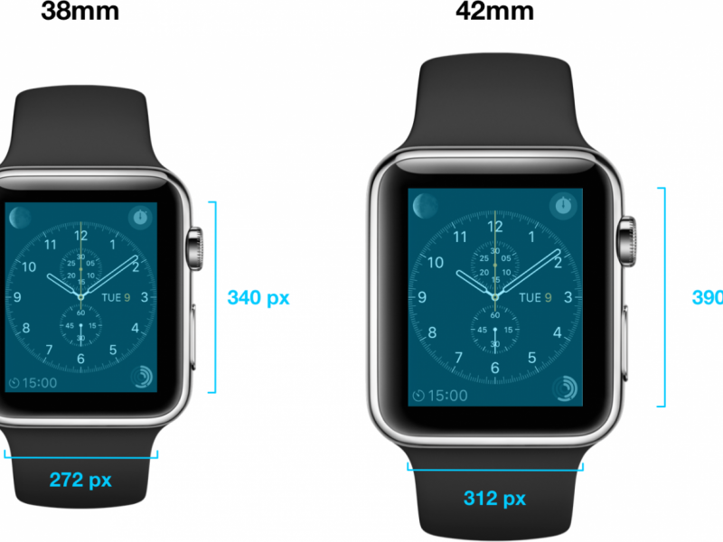 رزولوشن هر دو سایز Apple Watch مشخص شد