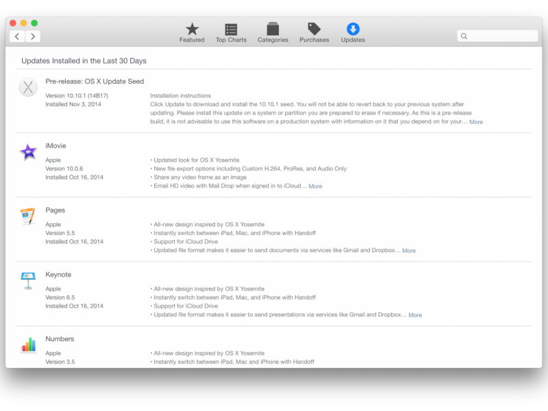بازطراحی فروشگاه مک اپ استور جهت هماهنگی بیشتر با OS X Yosemite