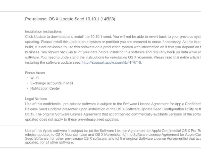 دومین نسخه آزمایشی OS X Yosemite 10.10.1 عرضه شد