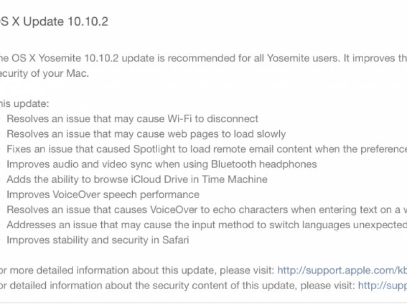 نسخه نهایی OS X Yosemite 10.10.2 عرضه شد