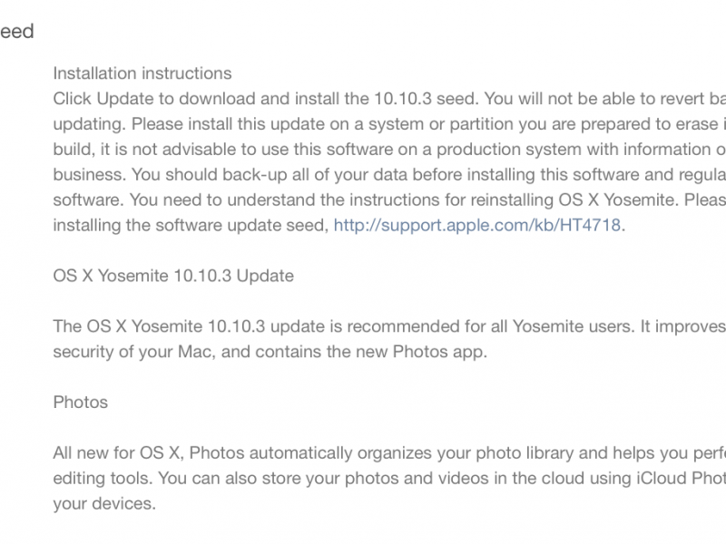 دومین نسخه آزمایشی OS X Yosemite 10.10.3 عرضه شد