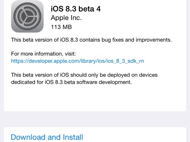 چهارمین نسخه آزمایشی iOS 8.3 عرضه شد