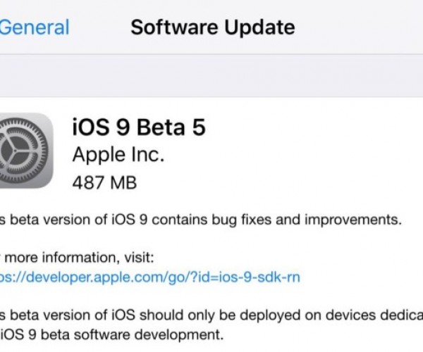 پنجمین نسخه آزمایشی iOS 9 برای توسعه‌دهندگان عرضه شد