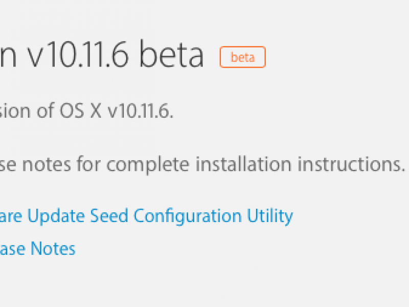 اولین نسخه آزمایشی از OS X El Capitan 10.11.6 برای توسعه‌دهندگان عرضه شد