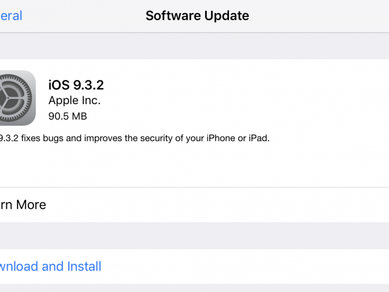 نسخه جدیدی از iOS 9.3.2 برای آیپد پرو ۹.۷-اینچی عرضه شد