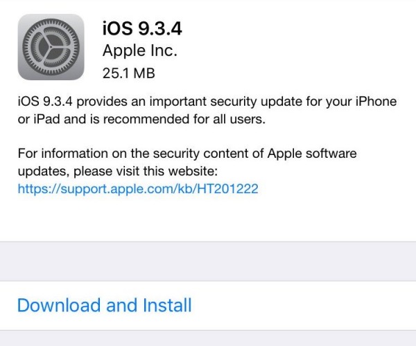 iOS 9.3.4 عرضه شد