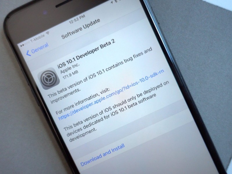 دومین نسخه آزمایشی iOS 10.1 عرضه شد