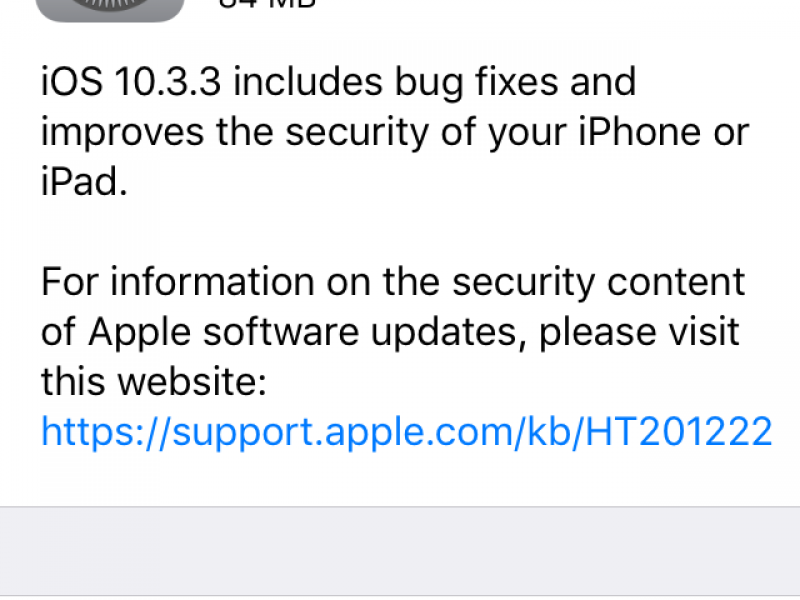 نسخه نهایی iOS 10.3.3 عرضه شد