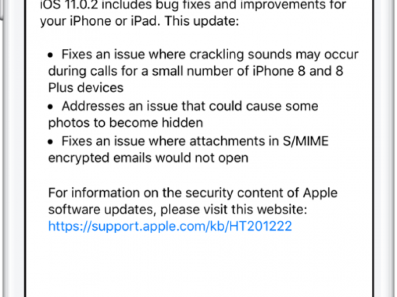 نسخه جدید iOS 11.0.2 عرضه شد
