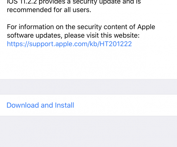 نسخه جدید iOS 11.2.2 منتشر شد