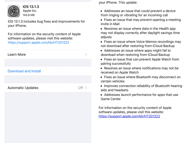 نسخه جدید iOS 13.1.3 عرضه شد