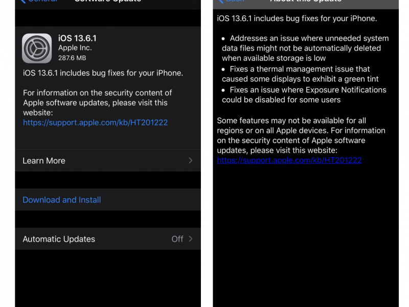 نسخه جدید iOS 13.6.1 و iPadOS 13.6.1 عرضه شد