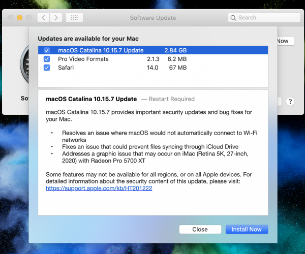 نسخه جدید macOS Catalina 10.15.7 عرضه شد