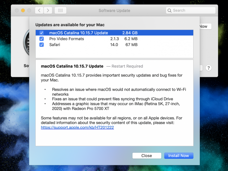 نسخه جدید macOS Catalina 10.15.7 عرضه شد