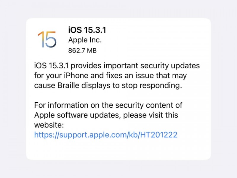 نسخه جدید iOS 15.3.1 و iPadOS 15.3.1 عرضه شد